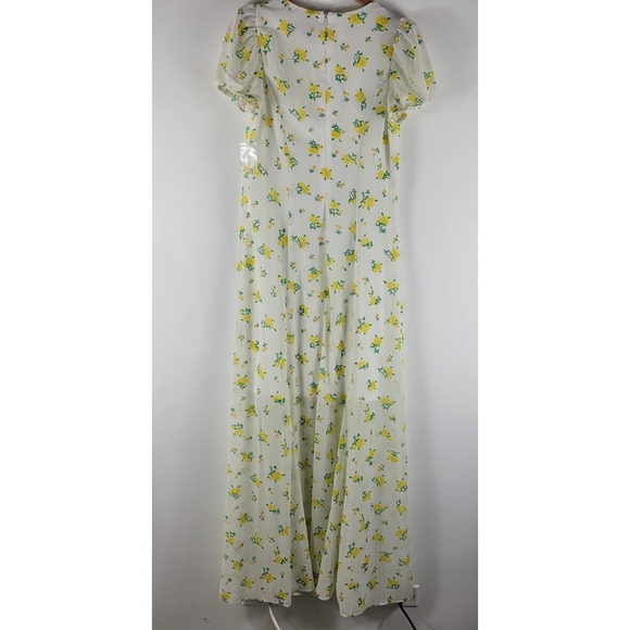 New Betsy Johnson Lemon Drop Floral Floral Button Up Maxi Sheath Dress - Picture 7 of 13